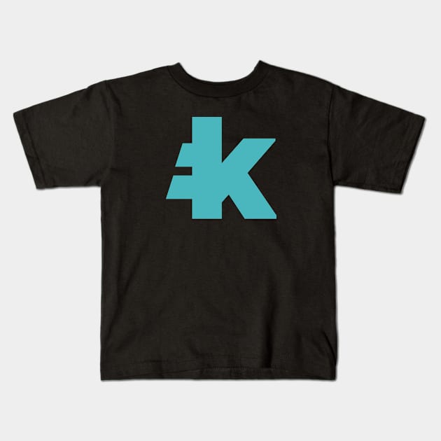 Kryll.io Cryptocurrency - Teal Logo Kids T-Shirt by cryptogeek